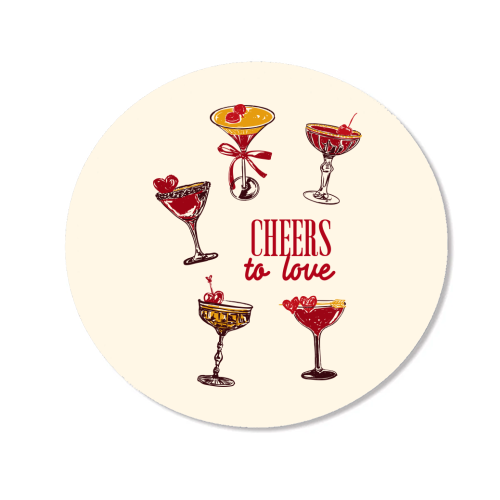 Cheers to Love Vintage Cocktail Illustration - Magnet by EZbie