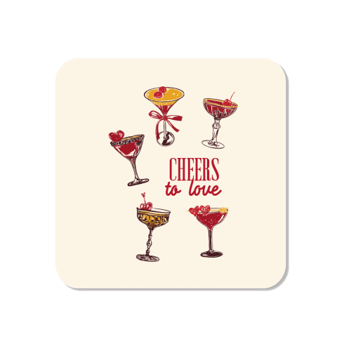 Cheers to Love Vintage Cocktail Illustration - Magnet by EZbie