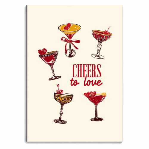 Cheers to Love Vintage Cocktail Illustration - personalised A4, A5, A6 notebook by EZbie