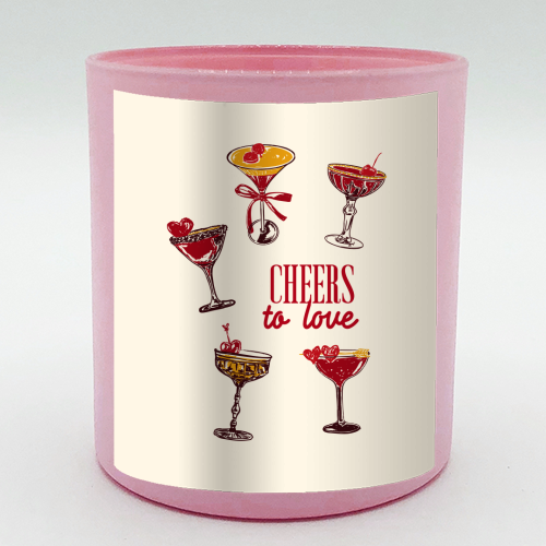 Cheers to Love Vintage Cocktail Illustration - scented candle by EZbie