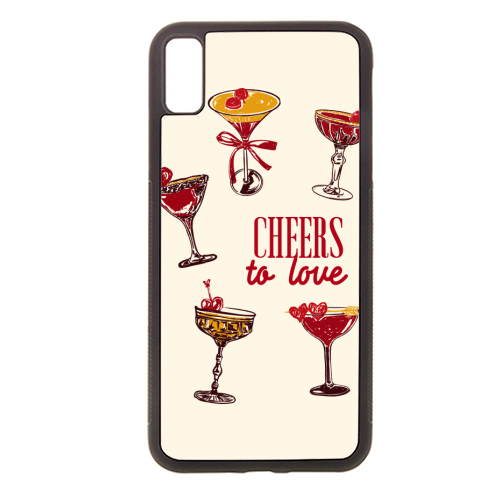 Cheers to Love Vintage Cocktail Illustration - stylish phone case by EZbie