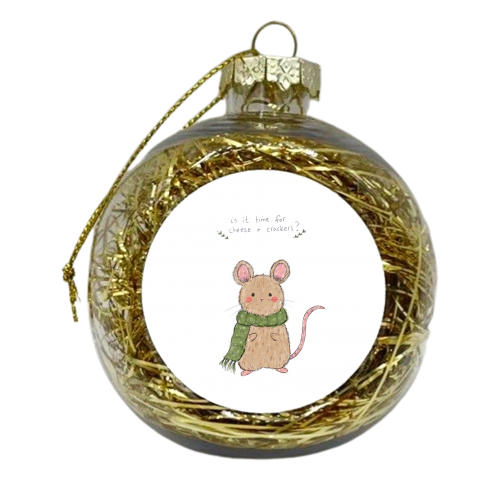Cheese and Crackers - xmas bauble by Ellie Bednall