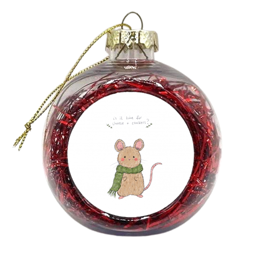 Cheese and Crackers - xmas bauble by Ellie Bednall
