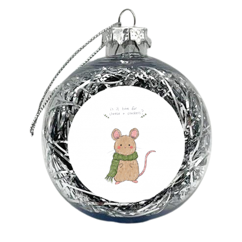 Cheese and Crackers - xmas bauble by Ellie Bednall