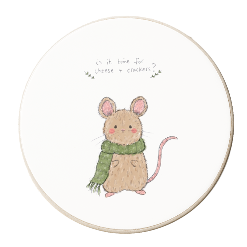 Cheese and Crackers - personalised beer coaster by Ellie Bednall