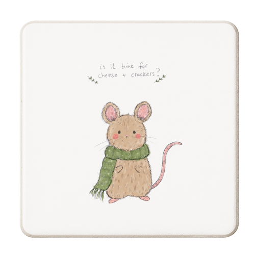 Cheese and Crackers - personalised beer coaster by Ellie Bednall