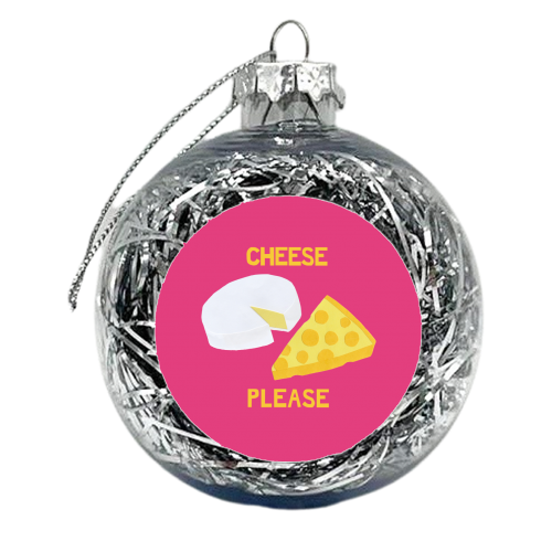 Cheese Please Pink - xmas bauble by Chimps Tea Party