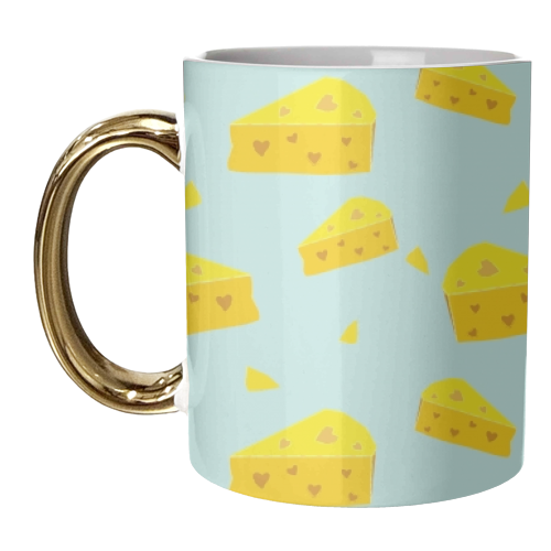 Cheesy Love - unique mug by minniemorris art