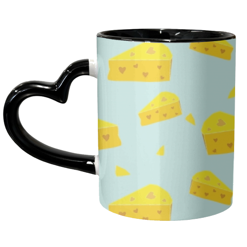 Cheesy Love - unique mug by minniemorris art