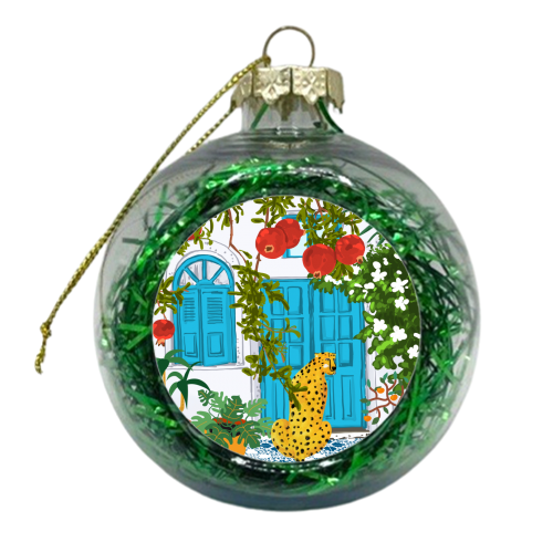 Cheetah Home - xmas bauble by Uma Prabhakar Gokhale