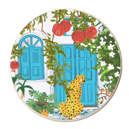 Cheetah Home - personalised beer coaster by Uma Prabhakar Gokhale