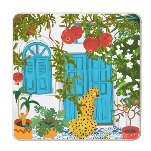 Cheetah Home - personalised beer coaster by Uma Prabhakar Gokhale
