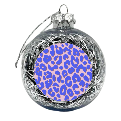Cheetah Print | Blue and Pink | Pastel - xmas bauble by OhMC! Designs