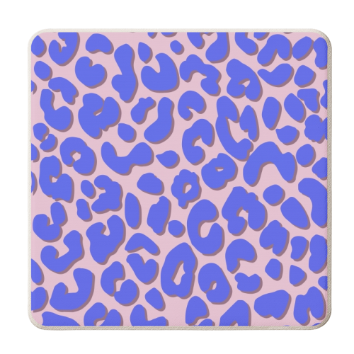 Cheetah Print | Blue and Pink | Pastel - personalised beer coaster by OhMC! Designs
