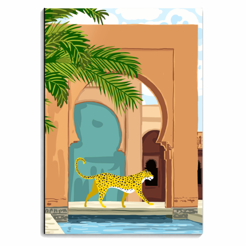 Cheetah Under The Moroccan Arch - personalised A4, A5, A6 notebook by Uma Prabhakar Gokhale
