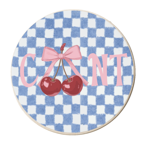 Cherries & Bows - personalised beer coaster by The Yellow Box