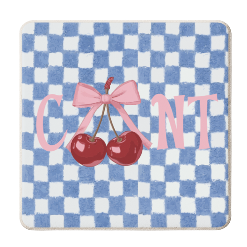 Cherries & Bows - personalised beer coaster by The Yellow Box