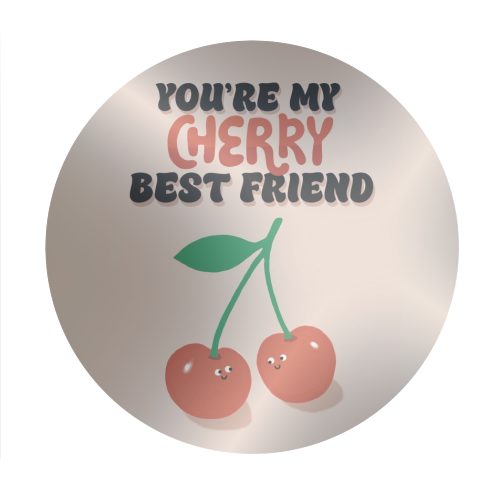 Cherry Best Friend - Circle Sticker by Giddy Kipper