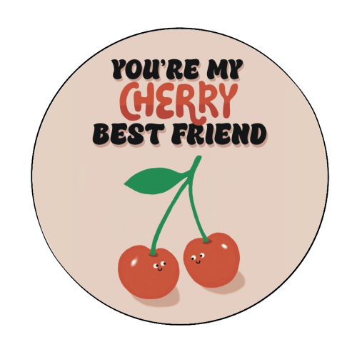 Cherry Best Friend - Circle Sticker by Giddy Kipper