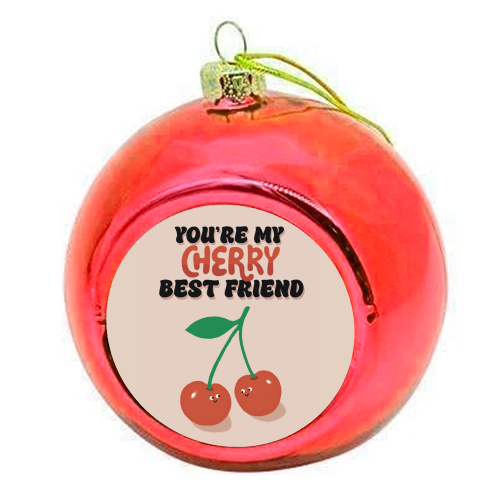Cherry Best Friend - colourful christmas bauble by Giddy Kipper