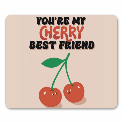 Cherry Best Friend - mouse mat by Giddy Kipper