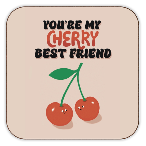 Cherry Best Friend - personalised beer coaster by Giddy Kipper