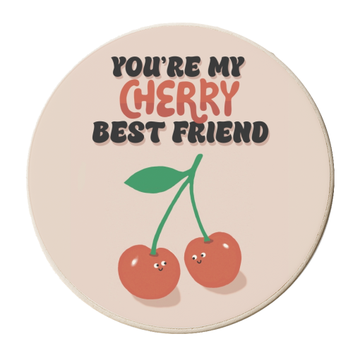 Cherry Best Friend - personalised beer coaster by Giddy Kipper