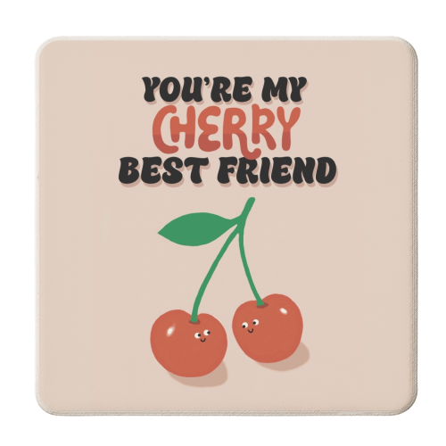 Cherry Best Friend - personalised beer coaster by Giddy Kipper