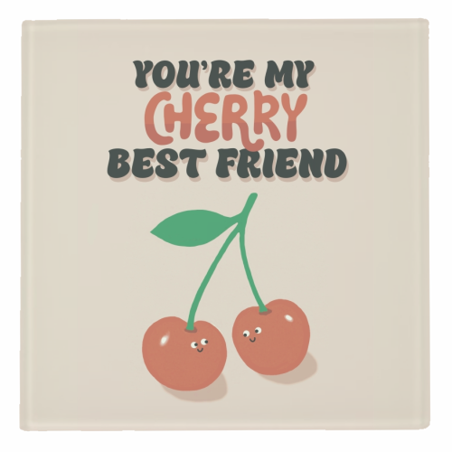 Cherry Best Friend - personalised beer coaster by Giddy Kipper