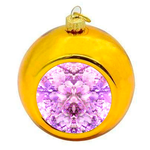 Cherry Blossom - colourful christmas bauble by Lauren Douglass