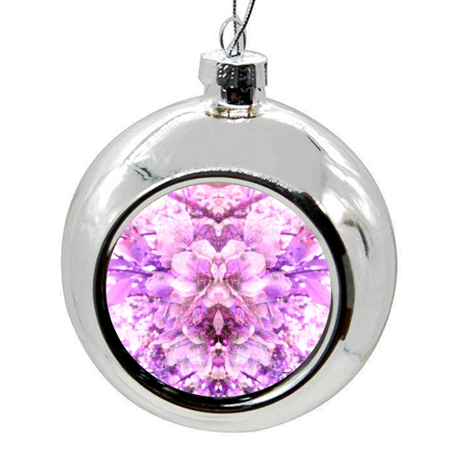 Cherry Blossom - colourful christmas bauble by Lauren Douglass