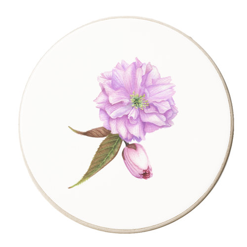 Cherry Blossom - personalised beer coaster by She Walks She Paints