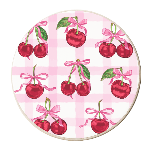 Cherry Coquette's Delight - personalised beer coaster by EZbie
