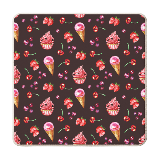 CHERRY ICECREAM - personalised beer coaster by haris kavalla