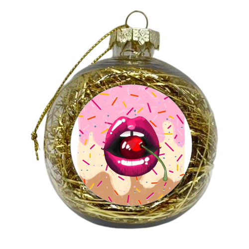 Cherry Icecream - xmas bauble by Yaz Raja
