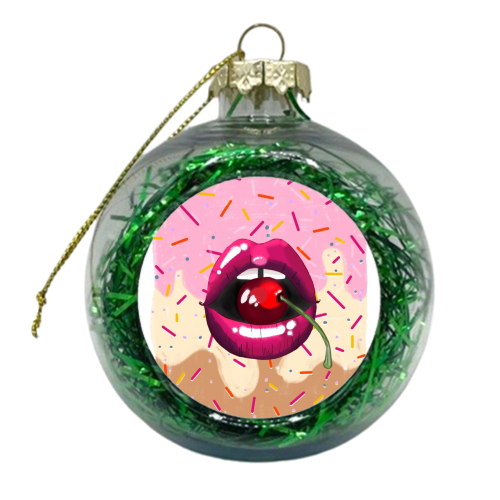 Cherry Icecream - xmas bauble by Yaz Raja
