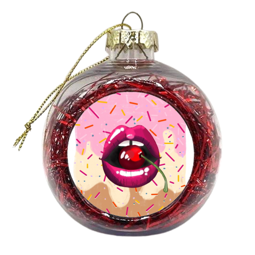 Cherry Icecream - xmas bauble by Yaz Raja