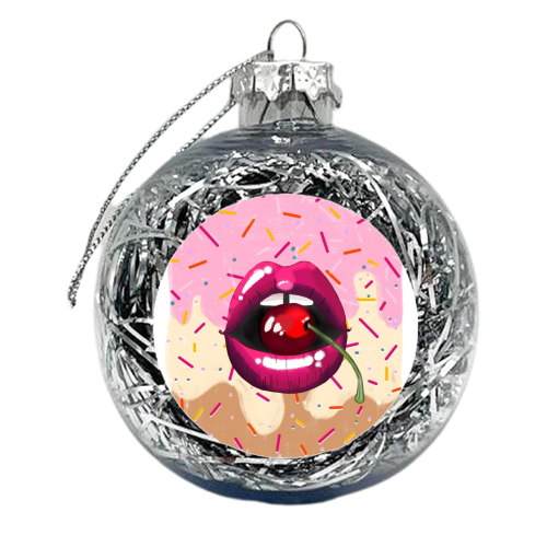Cherry Icecream - xmas bauble by Yaz Raja