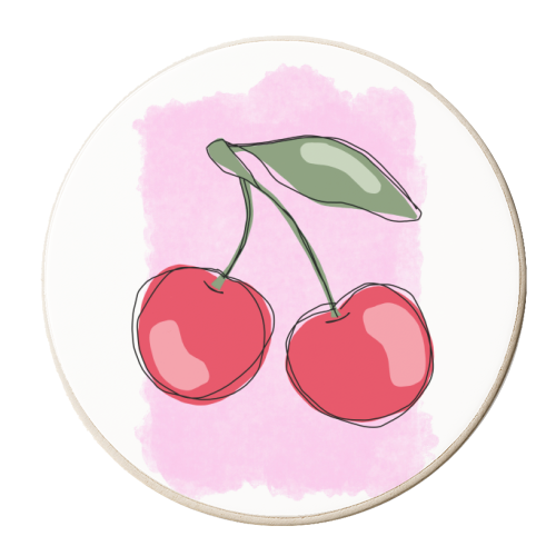 Cherry Sketch - personalised beer coaster by Eloise