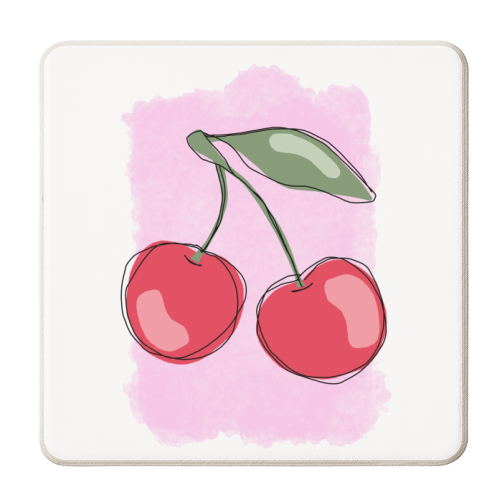 Cherry Sketch - personalised beer coaster by Eloise