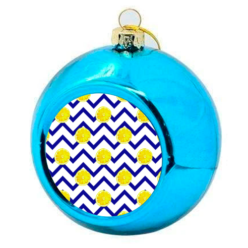 chevron and lemon pattern - colourful christmas bauble by Anastasios Konstantinidis