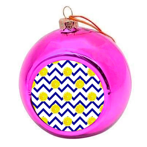chevron and lemon pattern - colourful christmas bauble by Anastasios Konstantinidis