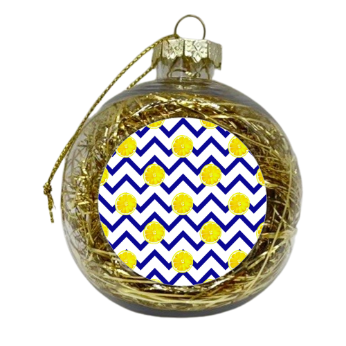 chevron and lemon pattern - xmas bauble by Anastasios Konstantinidis