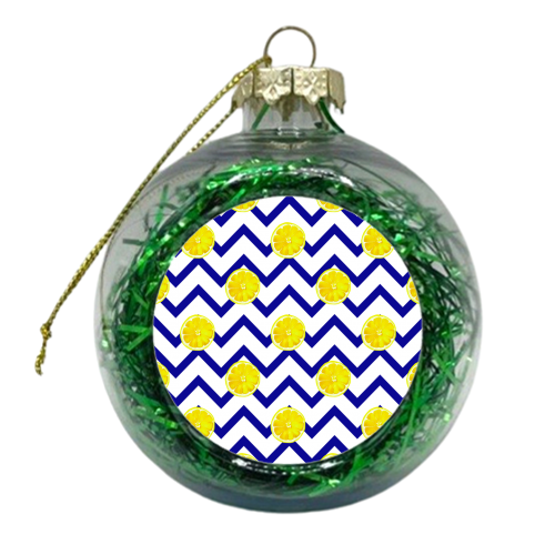 chevron and lemon pattern - xmas bauble by Anastasios Konstantinidis