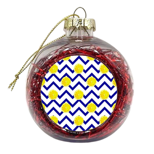 chevron and lemon pattern - xmas bauble by Anastasios Konstantinidis