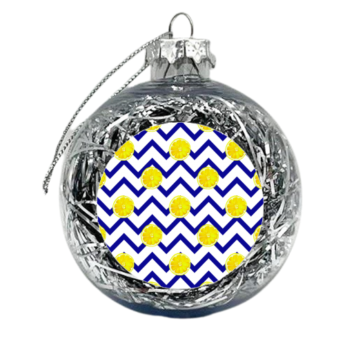chevron and lemon pattern - xmas bauble by Anastasios Konstantinidis