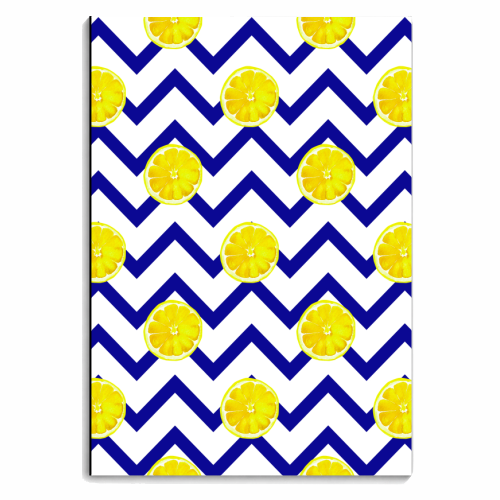 chevron and lemon pattern - personalised A4, A5, A6 notebook by Anastasios Konstantinidis