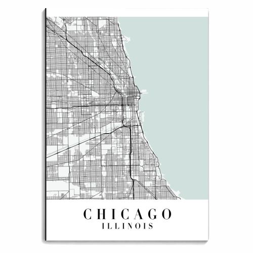 Chicago Illinois Blue Water Street Map - personalised A4, A5, A6 notebook by Toni Scott
