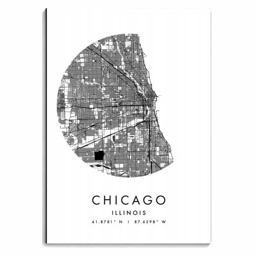 Chicago Illinois Minimal Modern Circle Street Map - personalised A4, A5, A6 notebook by Toni Scott