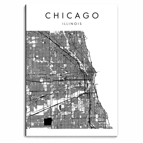 Chicago Illinois Minimal Modern Street Map - personalised A4, A5, A6 notebook by Toni Scott